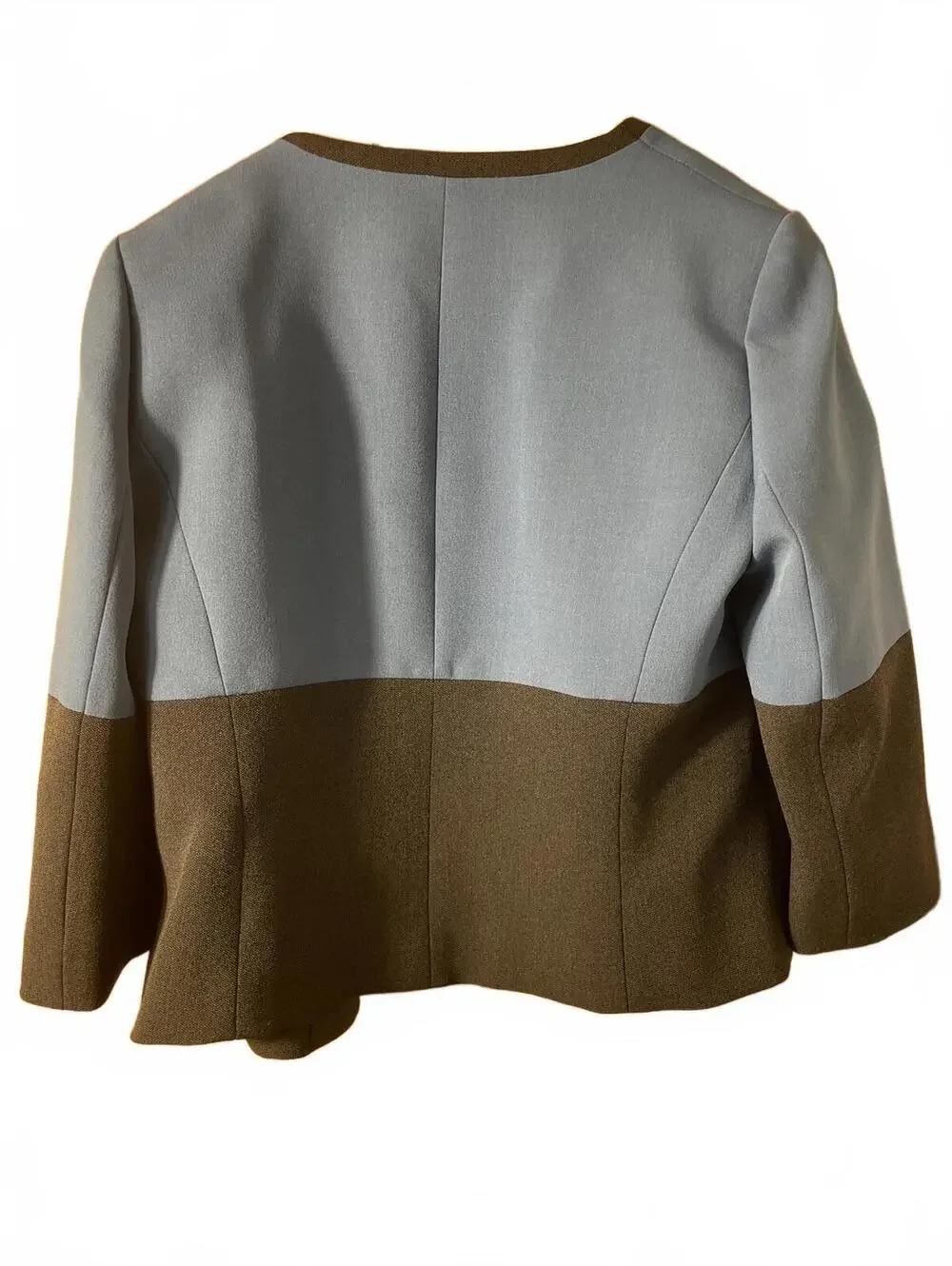 Kasper Blazer Women's Size 4 Blue Gray Brown Colorblock Normcore Career - Picture 4 of 7